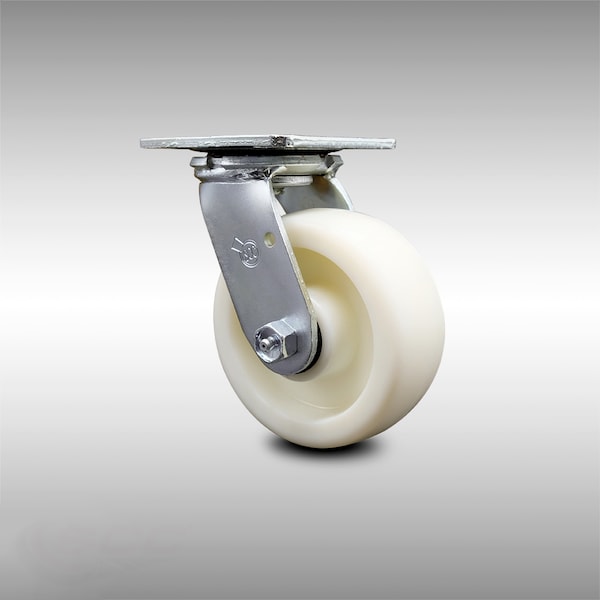 5 Inch Stainless Steel Nylon Wheel Swivel Caster with Roller Bearing SCC
